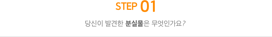 STEP1. 당신이 발견한 분실물은 무엇인가요?